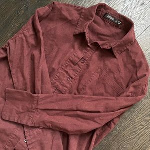 Missguided Brown Linen Shirt